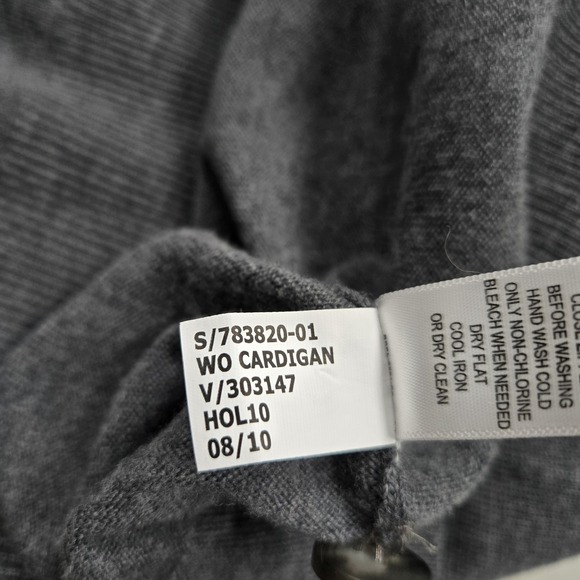 Banana Republic Cardigan Sweater Men's XL Gray 100% Merino Wool Preppy Buttons - Picture 6 of 11
